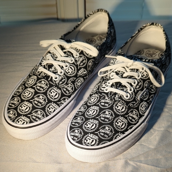 Vans Black and White 50 Years/30 Years Journeys Pattern Sneakers - Picture 8 of 16